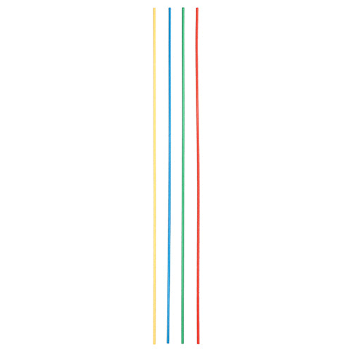 Four PAPSTAR Maxi Paper Straws (Ø 6 mm, 80 cm), color assorted, by PAPSTAR GmbH are depicted vertically side by side on a white background.