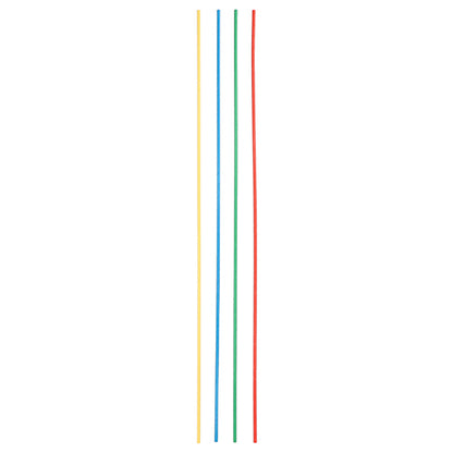 Four PAPSTAR Maxi Paper Straws (Ø 6 mm, 80 cm), color assorted, by PAPSTAR GmbH are depicted vertically side by side on a white background.