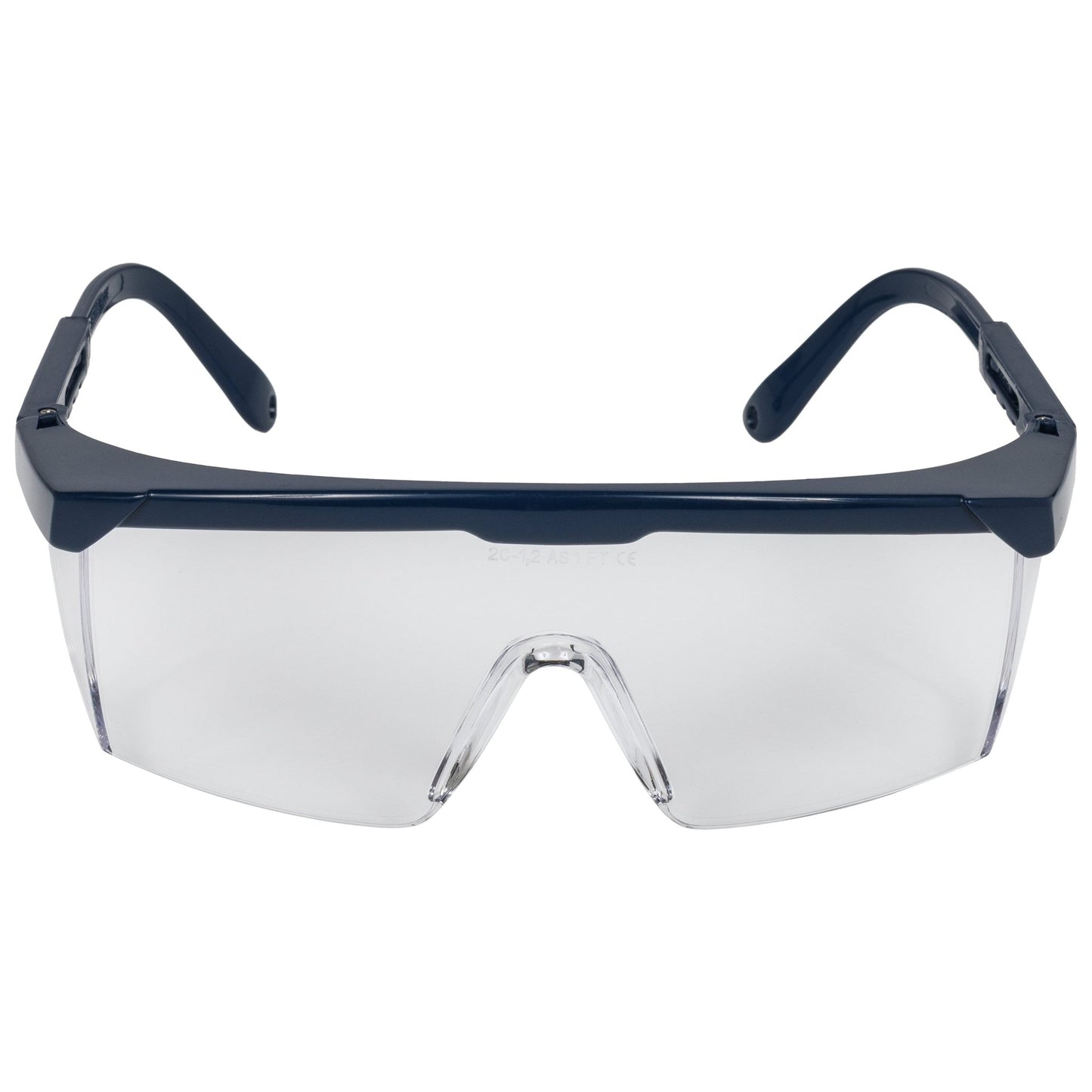 NITRAS VISION PROTECT BASIC, temple glasses, transparent / navy blue, EN 166 plastic | Pack (12 pieces)