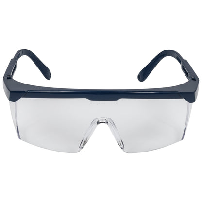 NITRAS VISION PROTECT BASIC, temple glasses, transparent / navy blue, EN 166 plastic | Pack (12 pieces)
