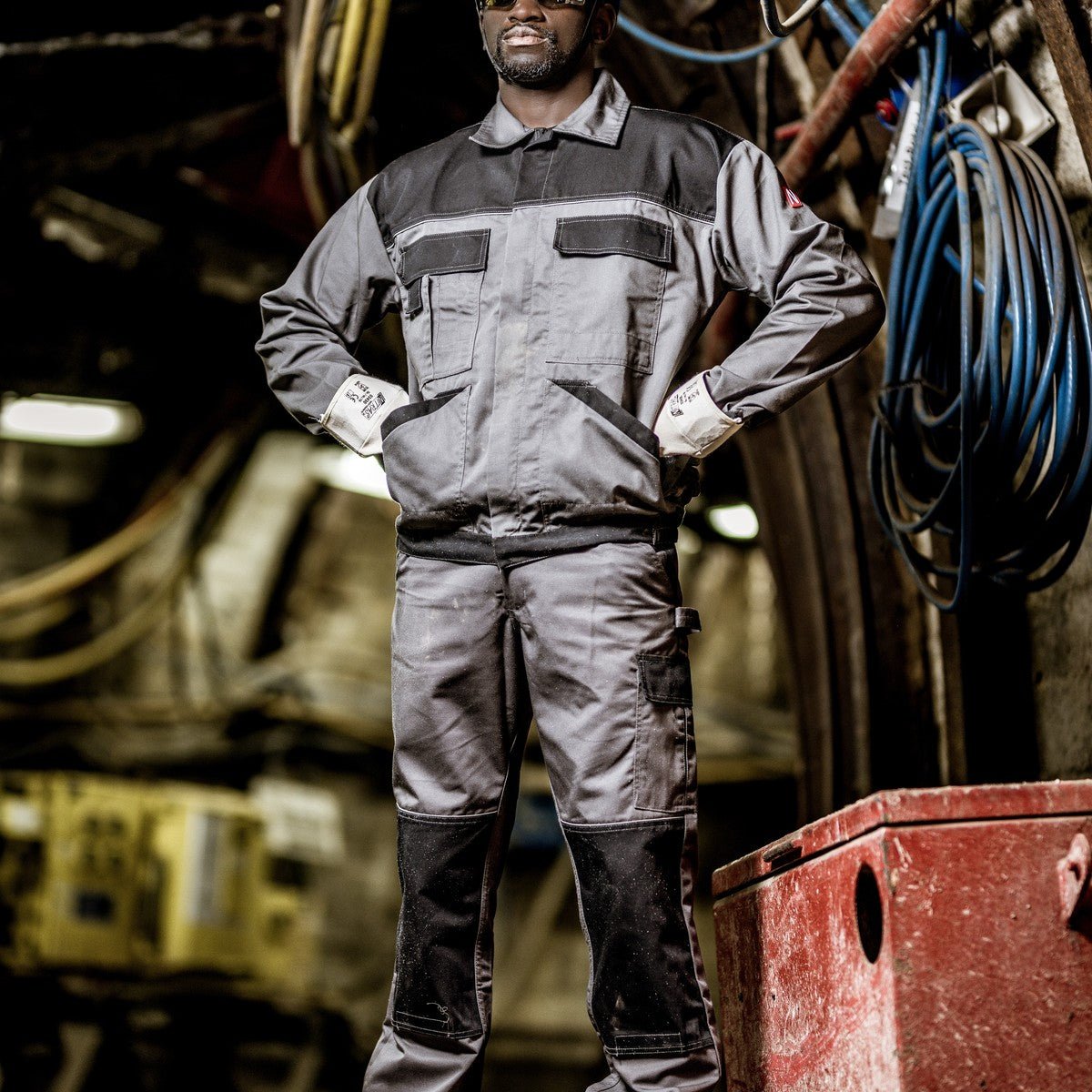 NITRAS MOTION TEX LIGHT, work jacket, gray / black