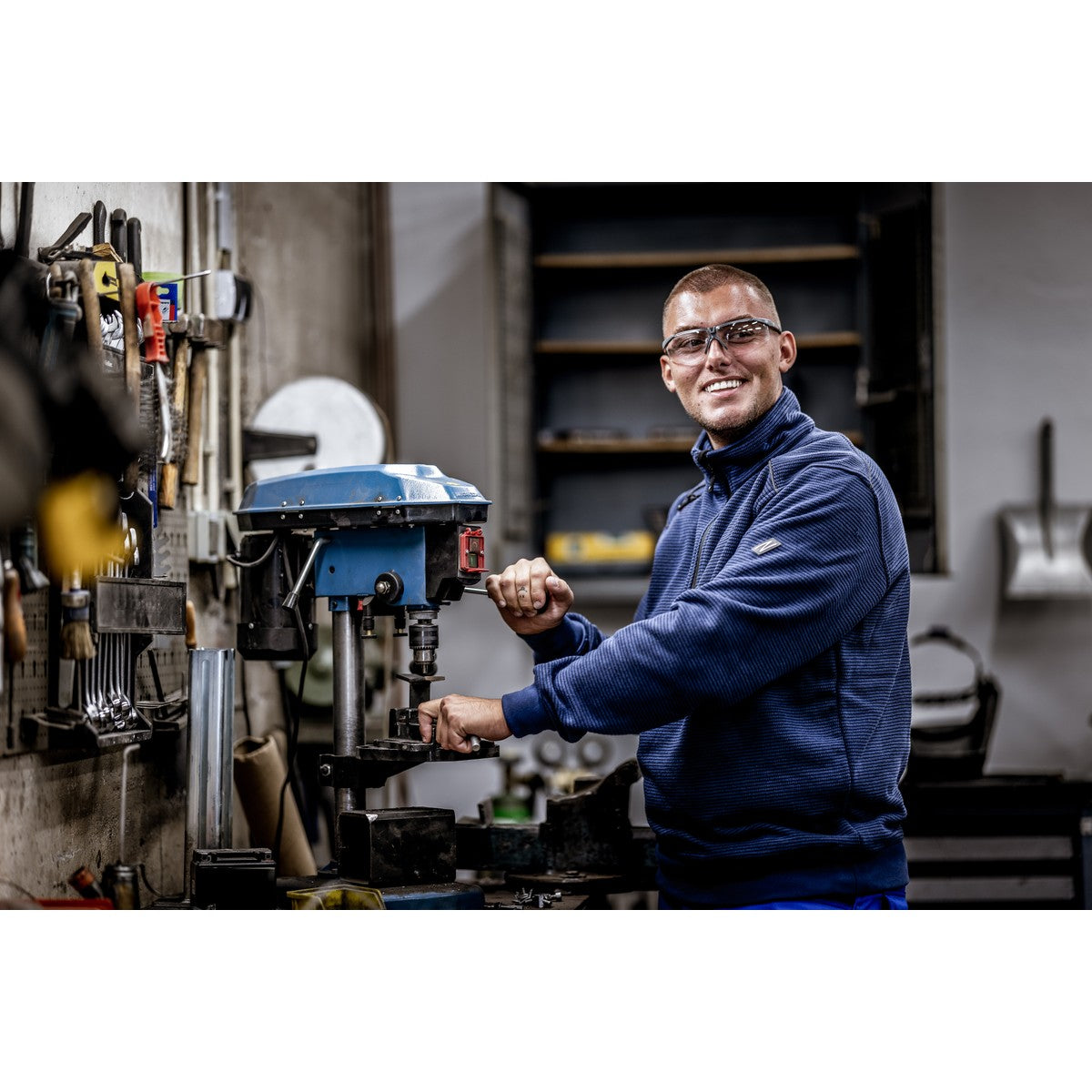 NITRAS VISION PROTECT PREMIUM, temple glasses, transparent / gray, ISO 16321-1 plastic | Pack (12 pieces)