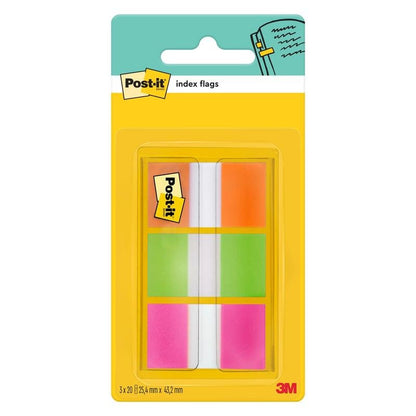 The Post-it® Index sticky notes from 3M Deutschland GmbH contain a dispenser with 60 orange, pink, and green sticky notes (25.4 x 43.2 mm) - perfect for marking documents. One dispenser per pack.