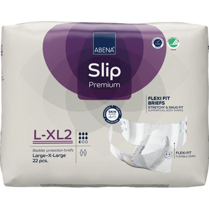 Pacáiste de ABENA Slip Flexi Fit M-L Premium ó Abena Re-Seller GmbH le 22 píosa a bhfuil sleamhnáin solúbtha aige le haghaidh oiriúnacht foirfe agus ábhair atá cairdiúil don chraiceann.