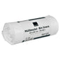 Rolla amháin de mhálaí bruscar Abena Re-Seller GmbH 65-80 L, 630x850 mm, 8 my HDPE i bán (40 mála), lipéadaithe le "Málaí bruscar - Bin liners" i nGearmáinis agus i mBéarla, taispeánta ar chúlra bán.