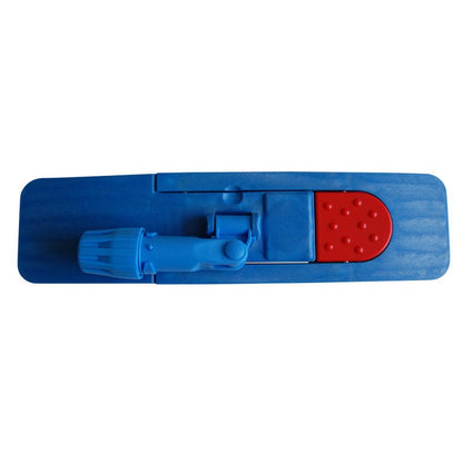 The magnetic folding holder from Abena Re-Seller GmbH is a blue, rectangular mop head with a red part and a blue, adjustable handle attachment, shown from above on a white background.