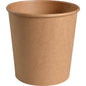 A simple, brown bowl (750 ml, ø 11.5 cm, Kraft/PE) from Abena Re-Seller GmbH is depicted upright and empty with a rolled rim against a white background. The disposable bowl is delivered in a pack of 50 and shows no visible branding or markings.