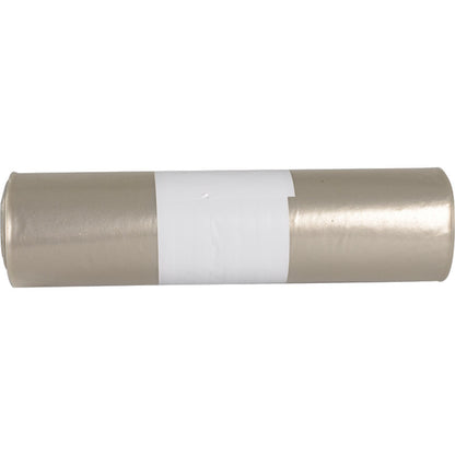 Tá rolla sorcóireach de mhálaí dramhaíola do Sæ kko Boy 60, 55 my LDPE Athchúrsáilte ó Abena Re-Seller GmbH, le lipéad bán sa lár, le feiceáil os comhair cúlra bán simplí.