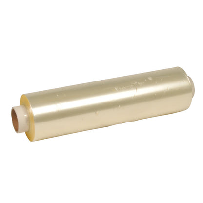 Abena Re-Seller GmbH scannán cumhdaigh úr, PE, gan poill, 12 my: Scannán cumhdaigh trédhearcach le croí cairtchláir chun coimeádáin bia a dhúnadh nó chun earraí úra a chlúdach; idéalach mar phacáistiú bia.