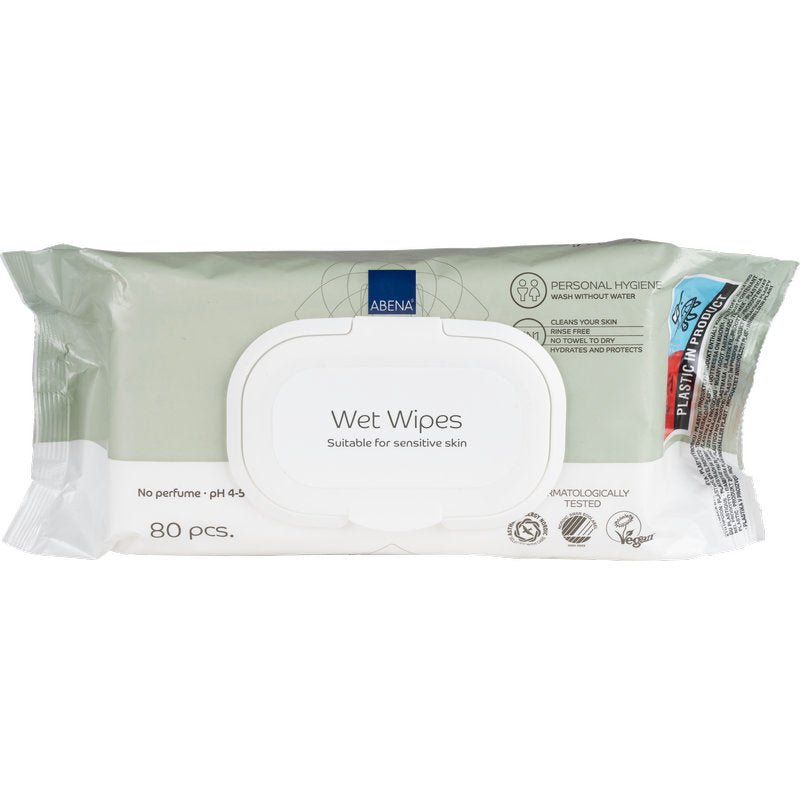 The Abena Re-Seller GmbH offers discontinued items: Abena moist care wipes in the softbox with plastic lid, containing 80 wipes per package. Suitable for sensitive skin, ideal for gentle cleaning and hygiene on the go.