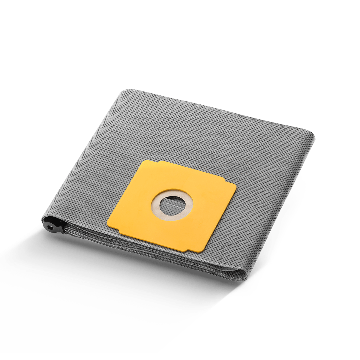 Tá scagaire buan Arcora Pro1Plus In-athúsáidte ó Arcora International GmbH, liath le nasc plaisteach buí, léirithe fillte ar chúlra bán aon-dath.