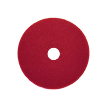 The Arcora Sunshine Strong Plus No1 / Red from Arcora International GmbH is a red, round floor buffer with a center hole, ideal for heavy-duty cleaning of surfaces. Box contains 10 pieces. Pictured against a white background.