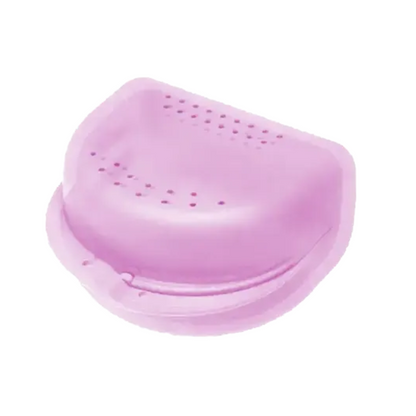 AMPri PP Dental brace box for adults measuring 80x80x45 cm in pink with a removable perforated lid made of polypropylene is ideal for storing and ventilating items. Delivered in a pack of 10 by AMPri Handelsgesellschaft mbH.