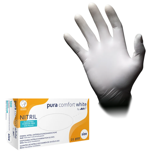 AMPri Puracomfort WHITE Nitrilhandschuhe, Weiß | Box (100 Stück)