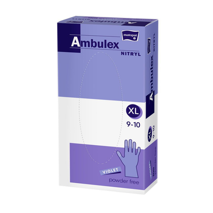 Ambulex nitrile gloves violet unpowdered