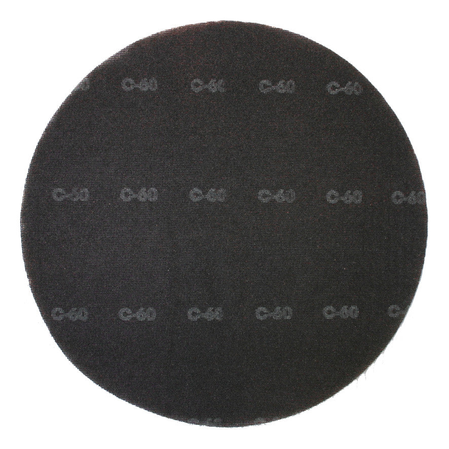 Léirítear diosca meilt mogalra Arcora Profi Gitterleinen Pads, atá cruinn, cothrom, dubh, 17'' ó Arcora International GmbH ó thuas ar chúlra bán.