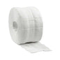 A large roll of white toilet paper with quilted texture, partially unrolled and presented against a white background, reminiscent of the absorbent B. Braun Askina® Brauncel® cellulose swabs used for gentle skin cleansing.