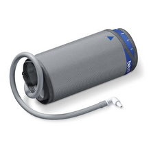 Der Auslaufartikel: Beurer XL-Manschette (35-44 cm) für Oberarm-Blutdruckmessgeräte BM 45, BM 49, BM 55, BM 75, und BM 85 von Beurer GmbH ist grau-blau mit Luftschlauch und Anschluss - geeignet für digitale Blutdruckmessgeräte.