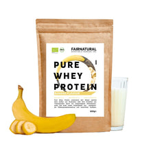 Organic whey protein powder banana