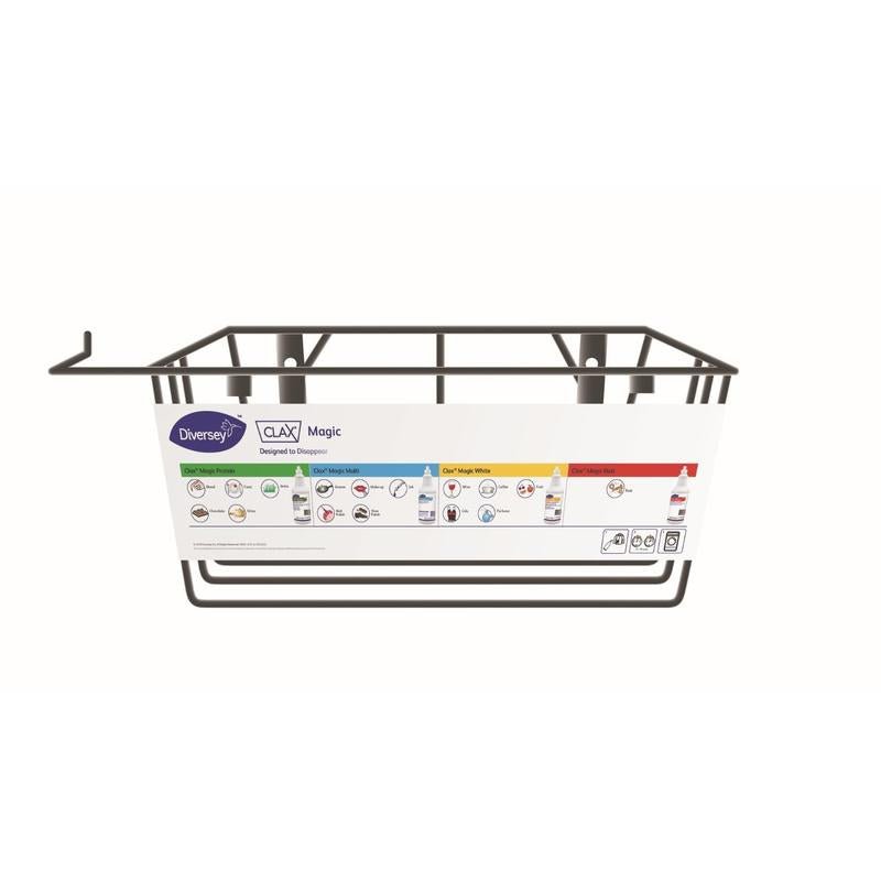 The Clax Magic Wall Rack wall mount from Diversey Deutschland GmbH & Co. OHG offers a space-saving storage solution for stain removers.