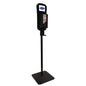 A height-adjustable, black stand column from Diversey Deutschland GmbH & Co. OHG for hybrid dispensers with a rectangular base, foot pedal, and a CleanPro container placed on top.