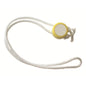 The Novocal closure toggle | Pack (1 piece) by Novocal is a white braided cord with a yellow and white circular plastic part, depicted on a plain white background.