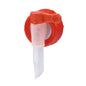 Close-up of the Dr. Schumacher canister tap | Piece (1 piece) from Dr. Schumacher GmbH - a plastic tap with a red screw cap and white spout for easy dispensing from large containers - against a plain white background.