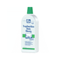 A bottle of Dr. Becher Tropfmulden Rein liquid detergent with a green cap, label in German, suitable for white and colored textiles, and Tropfmulden Rein technology