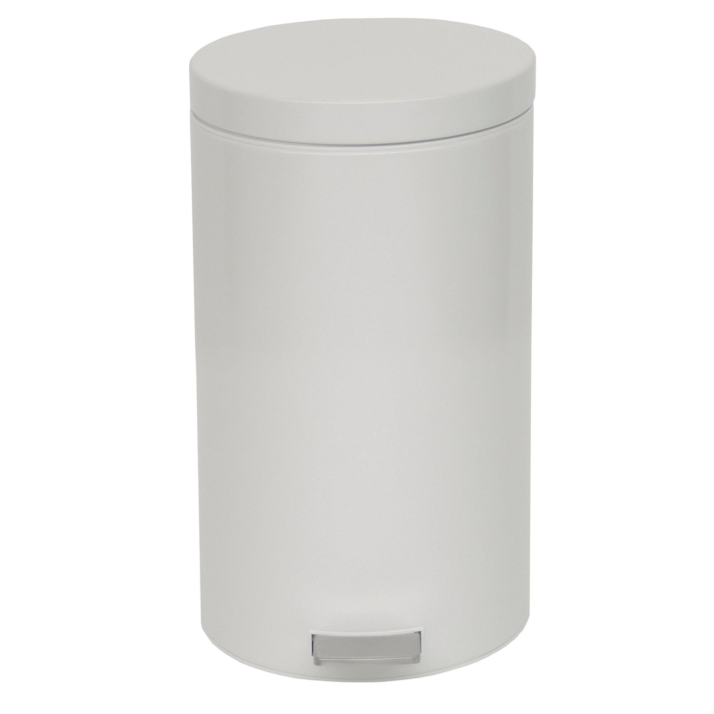 The Novocal pedal bin (1 piece) is a round, white pedal bin with a closed steel lid and a foot pedal made of painted sheet steel, depicted on a white background.
