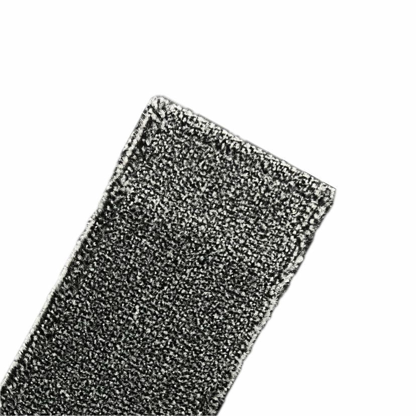 Nahaufnahme eines rechteckigen grauen Arcora Excellent Scrub-Igel 2.0 Fc-Mop-Gewebes mit Igel-Borste-Struktur und versiegelten Kanten, von Arcora International GmbH, mit Farbcodierung, auf weißem Hintergrund.