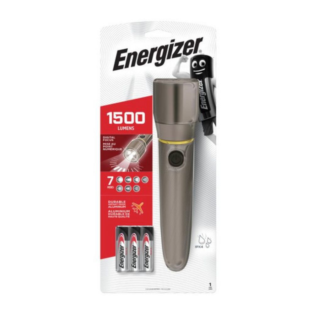 Tugann pacáistiú an Energizer Taschenlampe Vision HD metal 6AA ó Energizer Deutschland GmbH le fios a cuid tréithe suntasacha, lena n-áirítear gile de 1500 lumens agus soláthar dhá chadhnraí Energizer. I measc na sonraíochtaí is tábhachtaí tá an teicneolaíocht fócas digiteach, achar suntasach an ghathaithe de 230 méadar, cás alúmanam láidir agus rátáil IPX4 le haghaidh cosaint iontaofa in aghaidh splancscaoilte uisce.