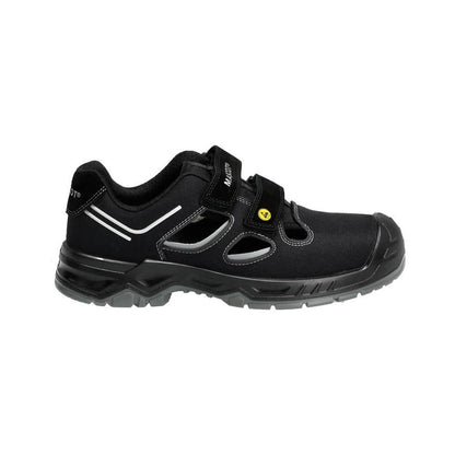 Safety sandals S1P, Velcro safety sandals S1P safety shoes, black/silver