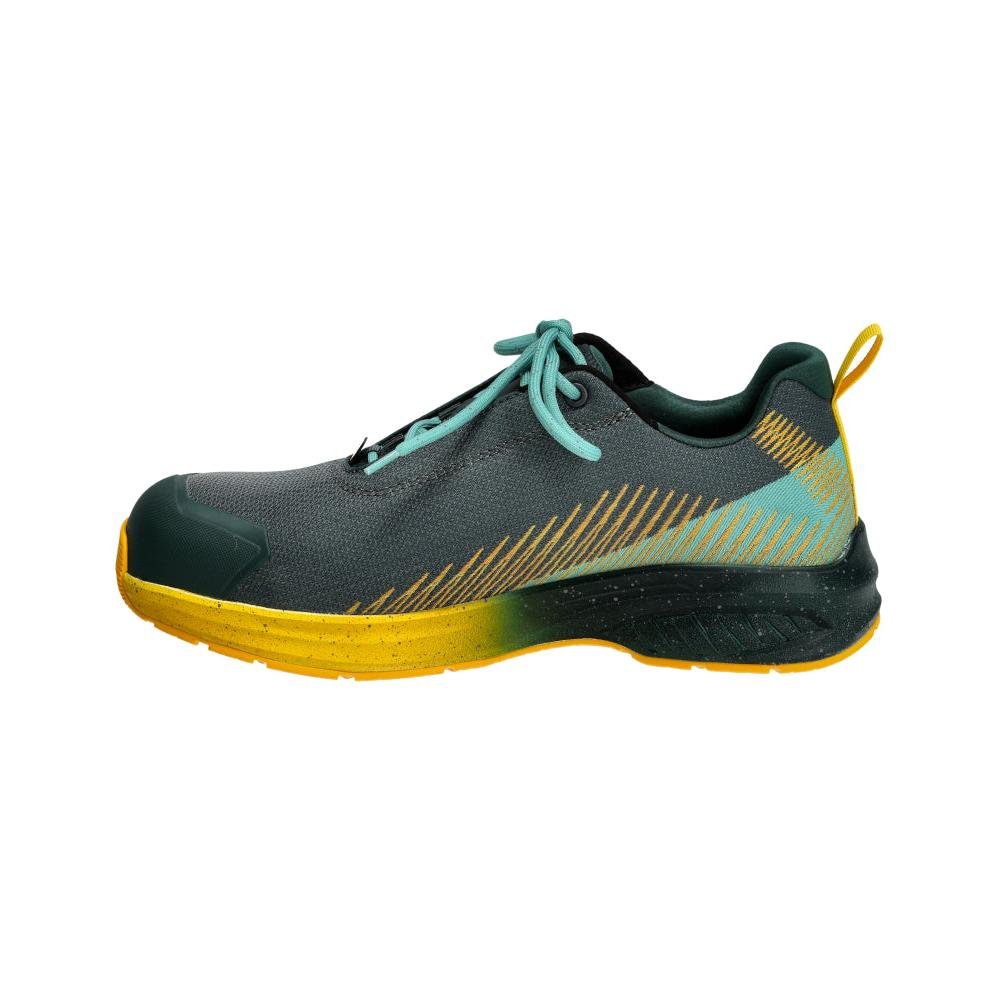 Safety shoes S1PS, laces safety shoes S1PS, forest green/sun yellow