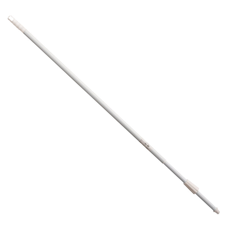The TELESCOPIC HANDLE from Haug Bürsten KG made of white steel tube, extendable up to 2000mm and with an outer diameter of 25/21mm, is depicted on a plain white background.