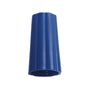 A blue plastic connector with a ribbed, conical shape and a hollow bottom, similar to the Haug Bürsten KG OVERNUT OUTSIDE-ø 25MM BLUE(BENETTON) 74Xø 42MM.