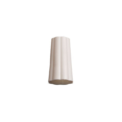 The OUTER NUT Ø 21+22MM from Haug Bürsten KG is a white, vertically ribbed, cylindrical part with a diameter of 22 mm and a slightly wider base, standing on a plain white background.