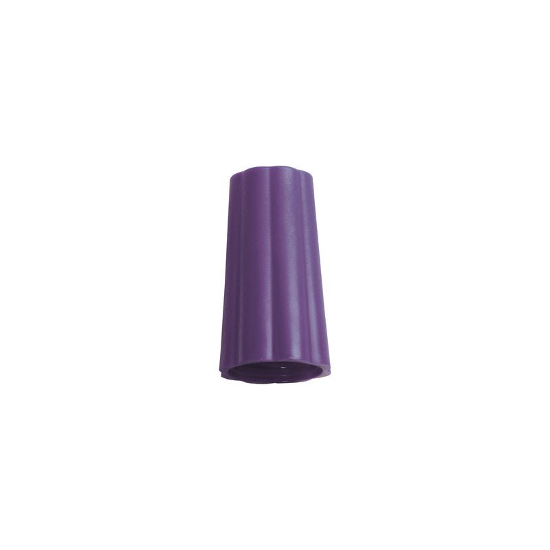 A single purple OUTER NUT Ø 21+22MM made of plastic from Haug Bürsten KG with a tapered, ribbed body and a 21 mm large outer nut is depicted upright on a plain white background.