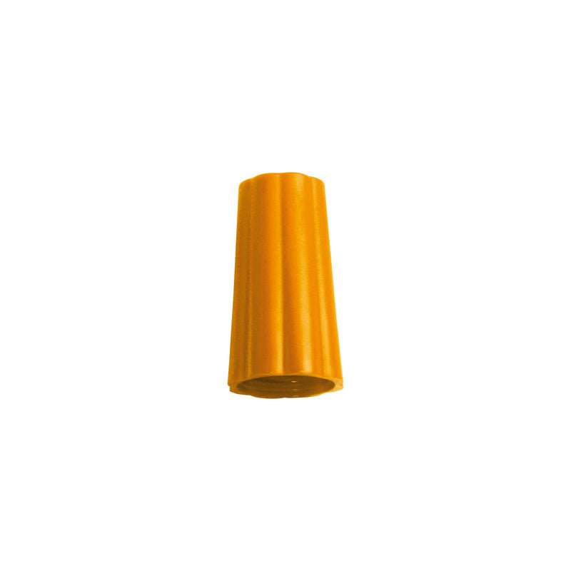 A ribbed, tapering orange plastic wire connector from Haug Bürsten KG (OUTER NUT Ø 21+22MM) is depicted upright on a plain white background. Compatible with 21mm and 22mm outer nut fittings.