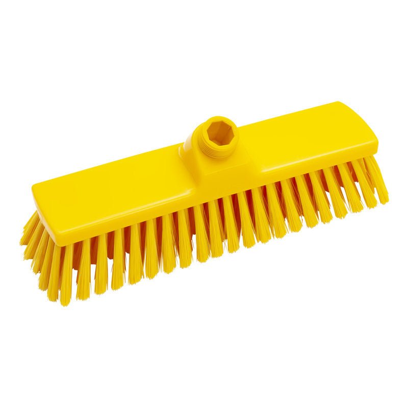 Tá brístí buí buan, boga agus poll heicseagánach i lár uachtarach ag an mBESEN, UNGESCHL. ø 0,25MM WEICH 300X70X50MM ó Haug Bürsten KG le haghaidh ceangail éasca an láimhseála.