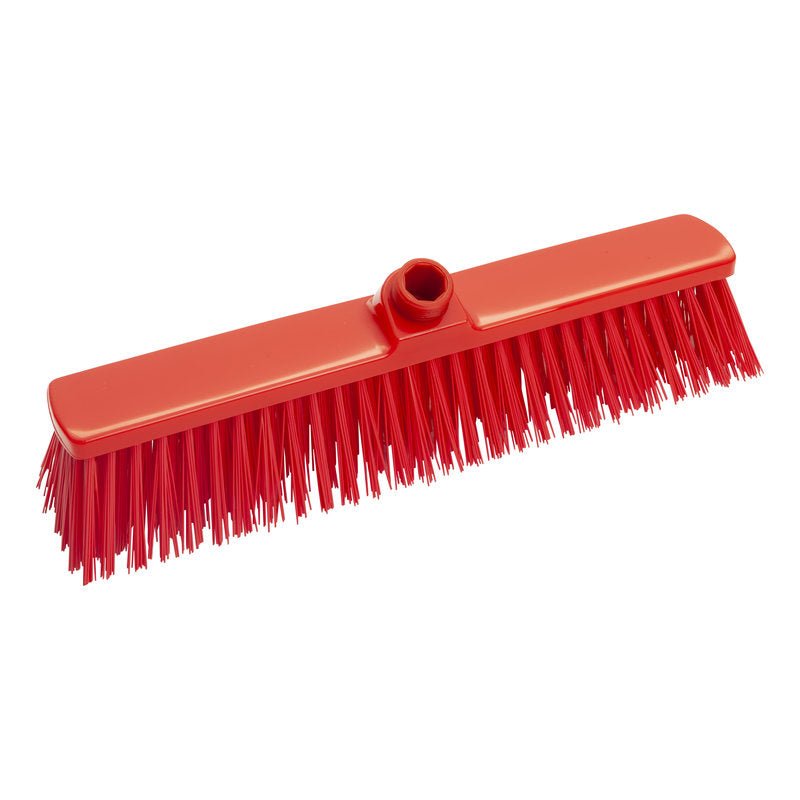 The LARGE AREA BROOM, HARD 400X60X65M from Haug Bürsten KG is perfect for cleaning large areas with its hard bristles and central handle attachment; depicted on a white background.