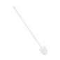 A Haug disabled toilet brush in white made of polypropylene (PP) with a long handle and round bristles stands diagonally against a plain white background and is perfect for thorough cleaning.