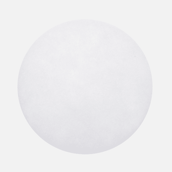 A Kiehl Finish Pad 9 mm, white, 17 inches (43.2 cm) from Johannes Kiehl KG is placed with a soft surface in the middle on a light gray background.