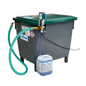A gray-green dosing station from Johannes Kiehl KG with a blue-white "Kiehl Server 250 L / 0.32 - 6% automatic quick filler" container ensures precise filling for professional cleaning applications.