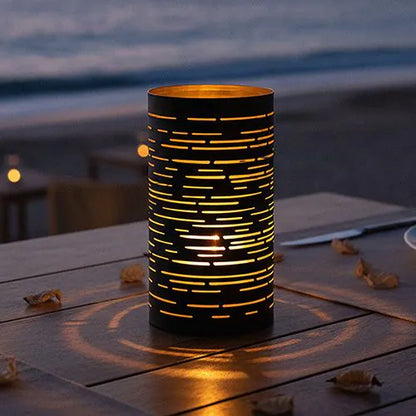 Papstar Securit® candle holder Ø 8 cm x 15 cm black/gold