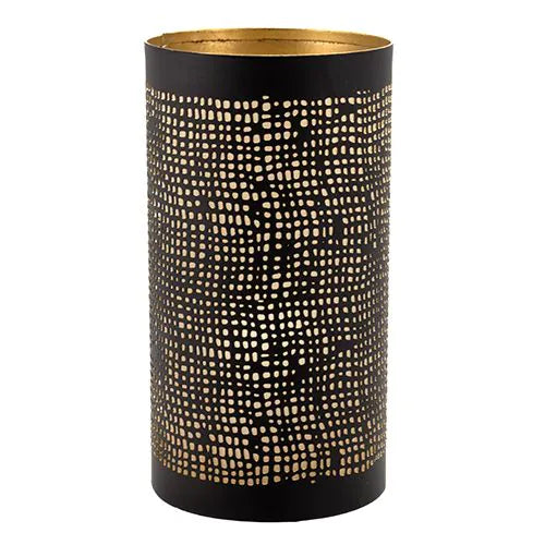 Papstar Securit® candle holder Ø 8 cm x 15 cm black/gold