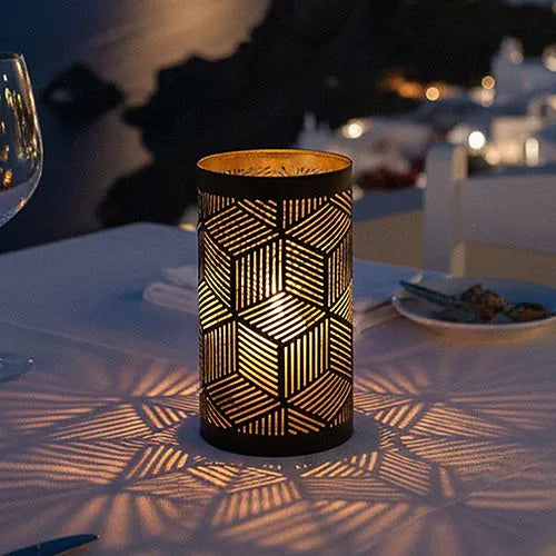 Papstar Securit® candle holder Ø 8 cm x 15 cm black/gold