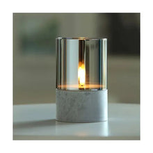 Papstar Securit® LED candle Ø 8 cm gray "Gracia"