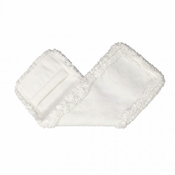 A white, rectangular Arcora Micro Easy Db-Fc Mop White With Cover Sheet from Arcora International GmbH with textured edges and a smooth center is shown flat on a white background.