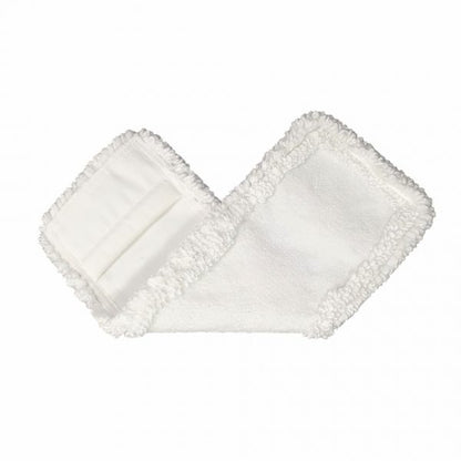 A white, rectangular Arcora Micro Easy Db-Fc Mop White With Cover Sheet from Arcora International GmbH with textured edges and a smooth center is shown flat on a white background.