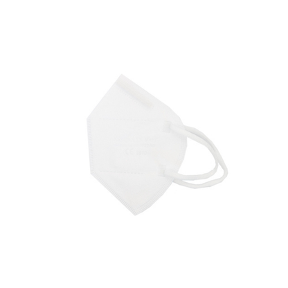 Die Altruan MOONLEX FFP2 Maske, 5-lagig, CE2890, liegt gefaltet mit zwei elastischen Ohrschlaufen auf weißem Untergrund und zeigt ihre konturierte Form sowie das Zertifizierungsmerkmal; jede Maske ist einzeln foliert.